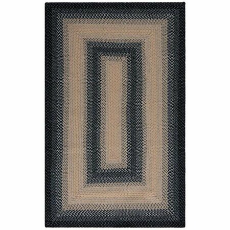 SAFAVIEH 8 x 8 ft. Round Braided- Black and Grey Hand Made Rug BRD311A-8R